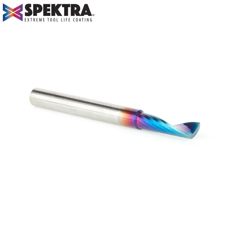 Amana 51412-K Solid Carbide CNC Spektra™ Extreme Tool Life Coated Spiral 'O' Single Flute, Plastic Cutting 3/16" Dia x 5/8" x 3/16" Shank x 2" Long Up-Cut Router Bit