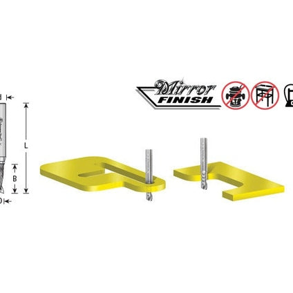 Amana 51413 Solid Carbide CNC Spiral 'O' Single Flute, Plastic Cutting 1/4" Dia x 1-1/2" x 1/4" Shank x 3" Long Up-Cut Router Bit