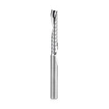 Amana 51413 Solid Carbide CNC Spiral 'O' Single Flute, Plastic Cutting 1/4" Dia x 1-1/2" x 1/4" Shank x 3" Long Up-Cut Router Bit