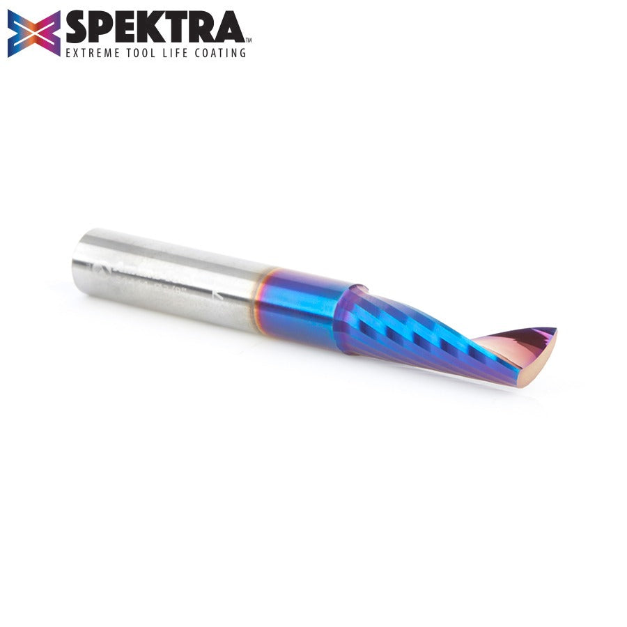 Amana 51414-K Solid Carbide CNC Spektra™ Extreme Tool Life Coated Spiral 'O' Flute, Plastic Cutting 3/8" Dia x 1-1/8" x 3/8" Shank Up-Cut Router Bit