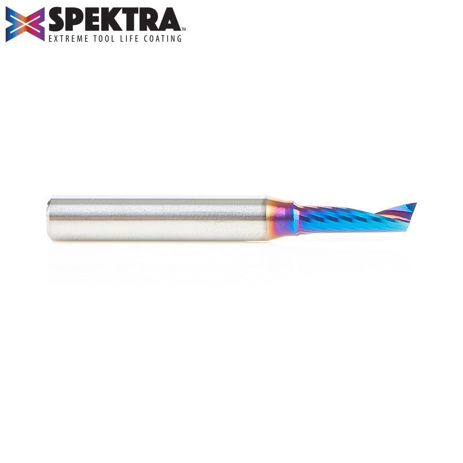 Amana 51417-K Solid Carbide CNC Spektra™ Extreme Tool Life Coated Spiral 'O' Single Flute, Plastic Cutting 3/16" Dia x 5/8" x 1/4" Shank x 2" Long Up-Cut Router Bit