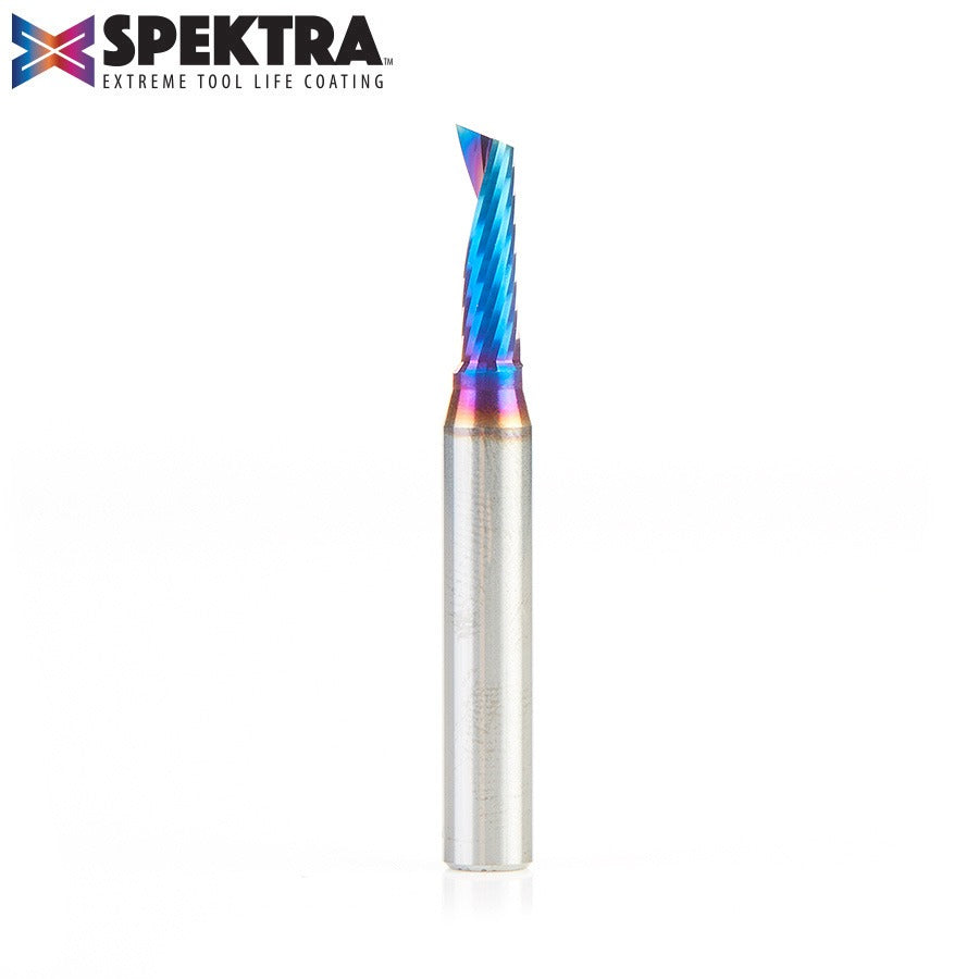 Amana 51417-K Solid Carbide CNC Spektra™ Extreme Tool Life Coated Spiral 'O' Single Flute, Plastic Cutting 3/16" Dia x 5/8" x 1/4" Shank x 2" Long Up-Cut Router Bit