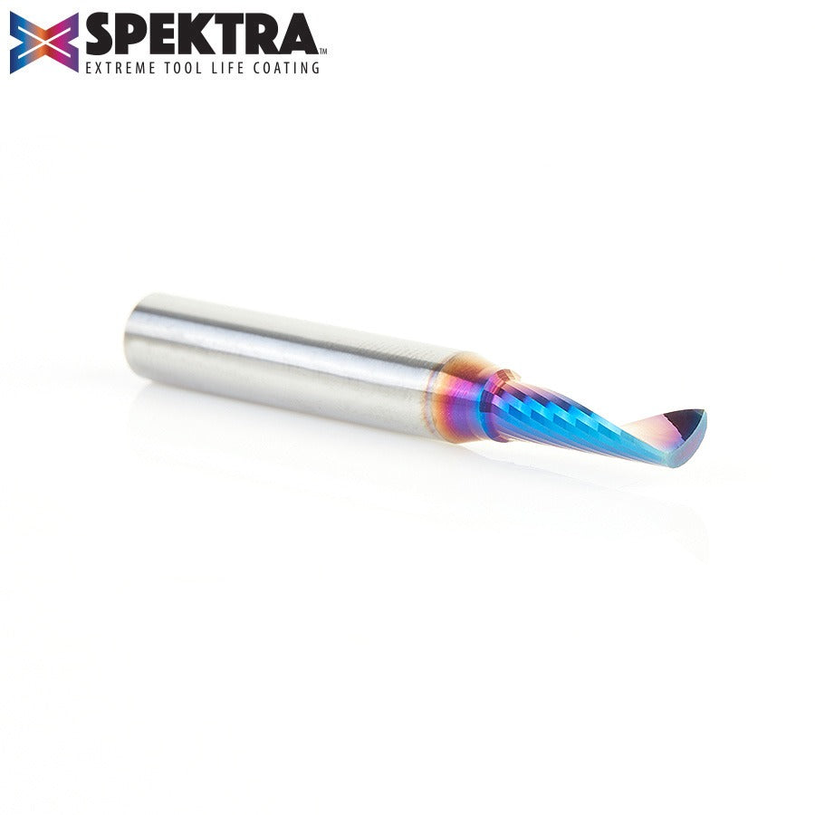 Amana 51417-K Solid Carbide CNC Spektra™ Extreme Tool Life Coated Spiral 'O' Single Flute, Plastic Cutting 3/16" Dia x 5/8" x 1/4" Shank x 2" Long Up-Cut Router Bit