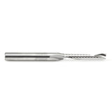 Amana 51418 Solid Carbide CNC Spiral 'O' Single Flute, Plastic Cutting 3/16" Dia x 1-1/4" x 1/4" Shank x 3" Long Up-Cut Router Bit