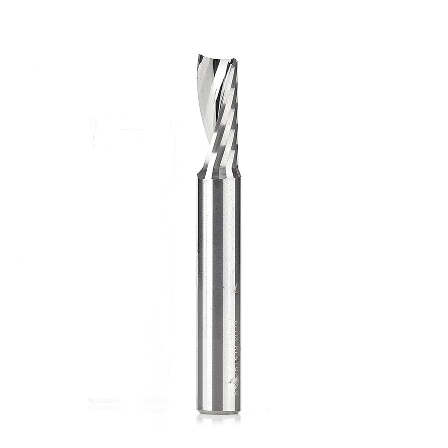 Amana 51419 Solid Carbide CNC Spiral 'O' Single Flute, Plastic Cutting 1/4" Dia x 5/8" x 1/4" Shank x 2" Long Up-Cut Router Bit