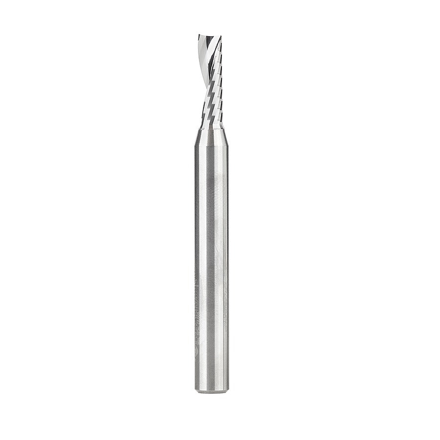 Amana 51423 Solid Carbide CNC Spiral 'O' Single Flute, Plastic Cutting 3/16" Dia x 5/8" x 1/4" Shank x 2-1/2" Long Up-Cut Router Bit
