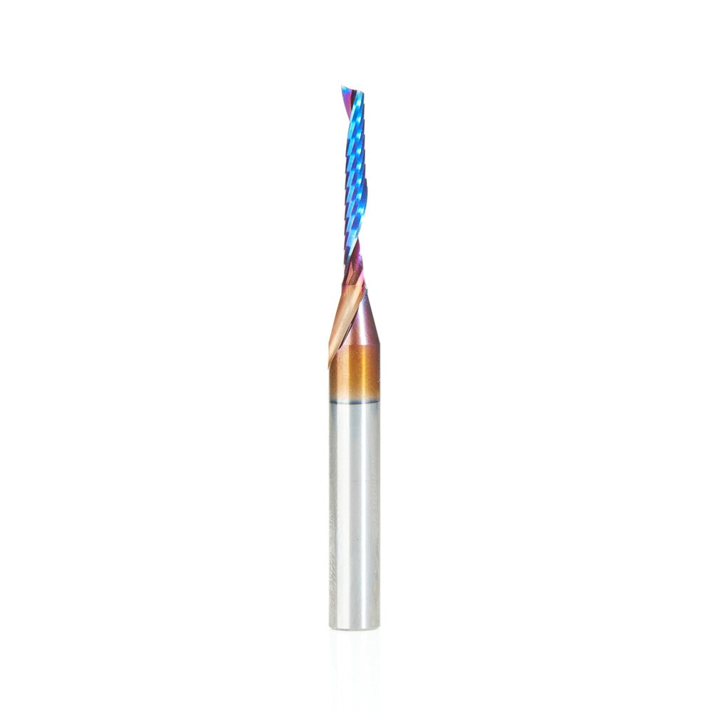 Amana 51435-K Solid Carbide CNC Spektra™ Extreme Tool Life Coated Spiral 'O' Flute, Plastic Cutting 1/8" Dia x 7/8" x 1/4" Shank Up-Cut Design Router Bit