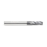 Amana 51464 CNC Solid Carbide Spiral for Steel & Stainless Steel with AlTiN Coating 3-Flute x 1/4" Dia x 5/8" x 1/4" Shank x 2-3/8" Long Up-Cut Router Bit / 45º Corner Chamfer End Mill