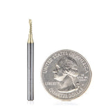 Amana 51470-Z Solid Carbide CNC Spiral 'O' Flute, Aluminum Cutting 1/16" Dia x 1/4" x 1/8" Shank Up-Cut ZrN Coated Router Bit