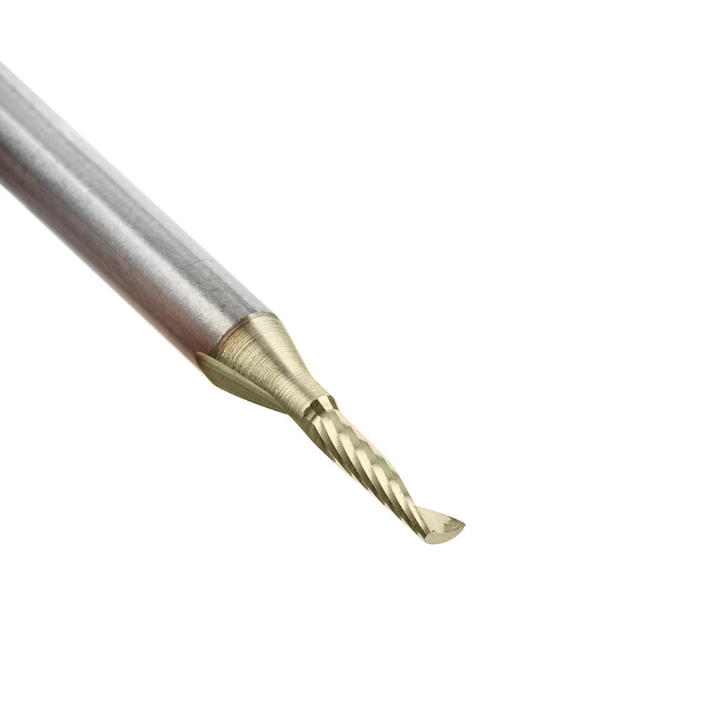 Amana 51470-Z Solid Carbide CNC Spiral 'O' Flute, Aluminum Cutting 1/16" Dia x 1/4" x 1/8" Shank Up-Cut ZrN Coated Router Bit