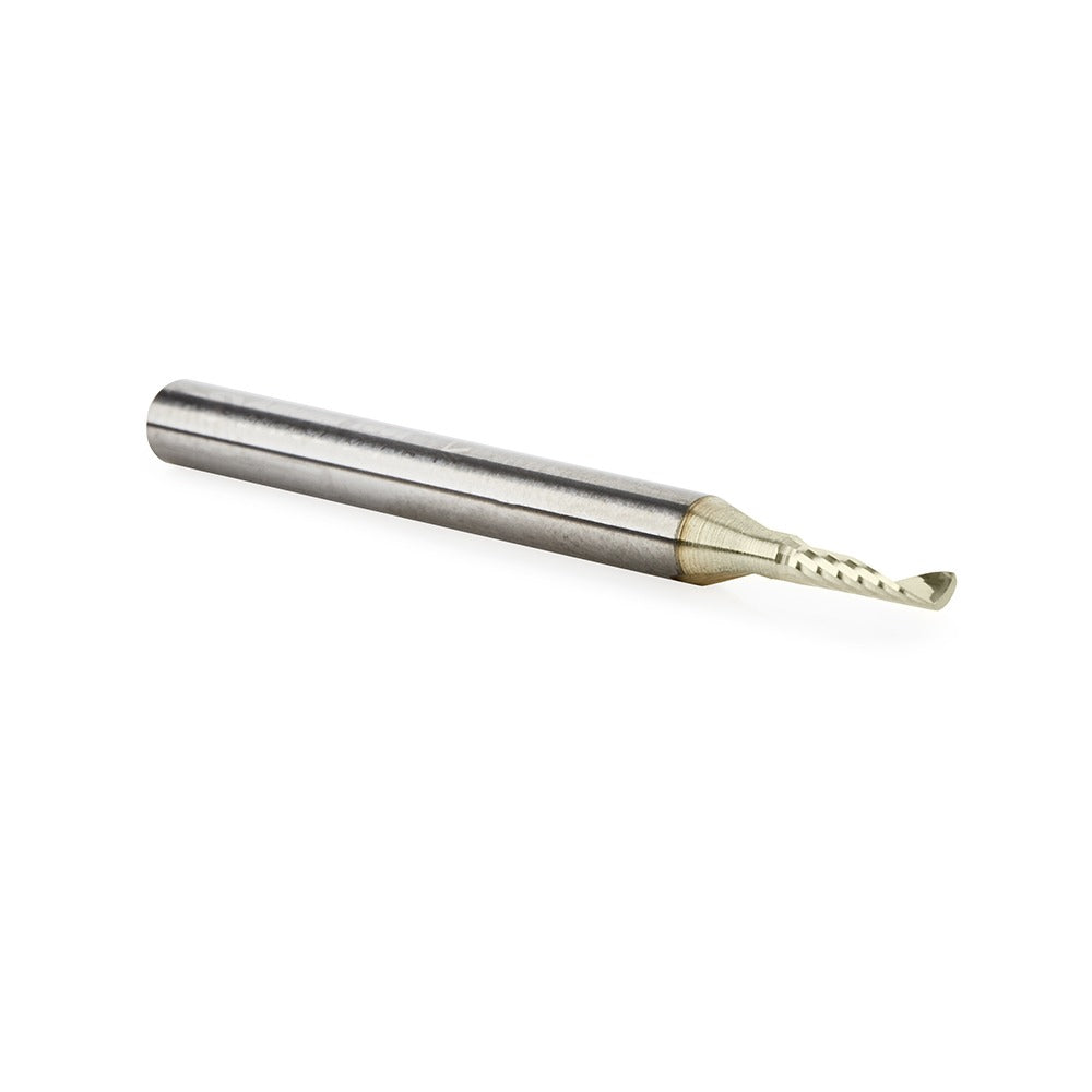 Amana 51470-Z Solid Carbide CNC Spiral 'O' Flute, Aluminum Cutting 1/16" Dia x 1/4" x 1/8" Shank Up-Cut ZrN Coated Router Bit