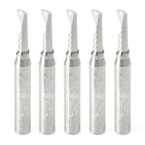 Amana 51478-5 5-Pack Solid Carbide CNC Spiral 'O' Single Flute, Aluminum Cutting 3/16" Dia x 5/8" x 1/4" Shank x 2" Long Up-Cut Router Bits
