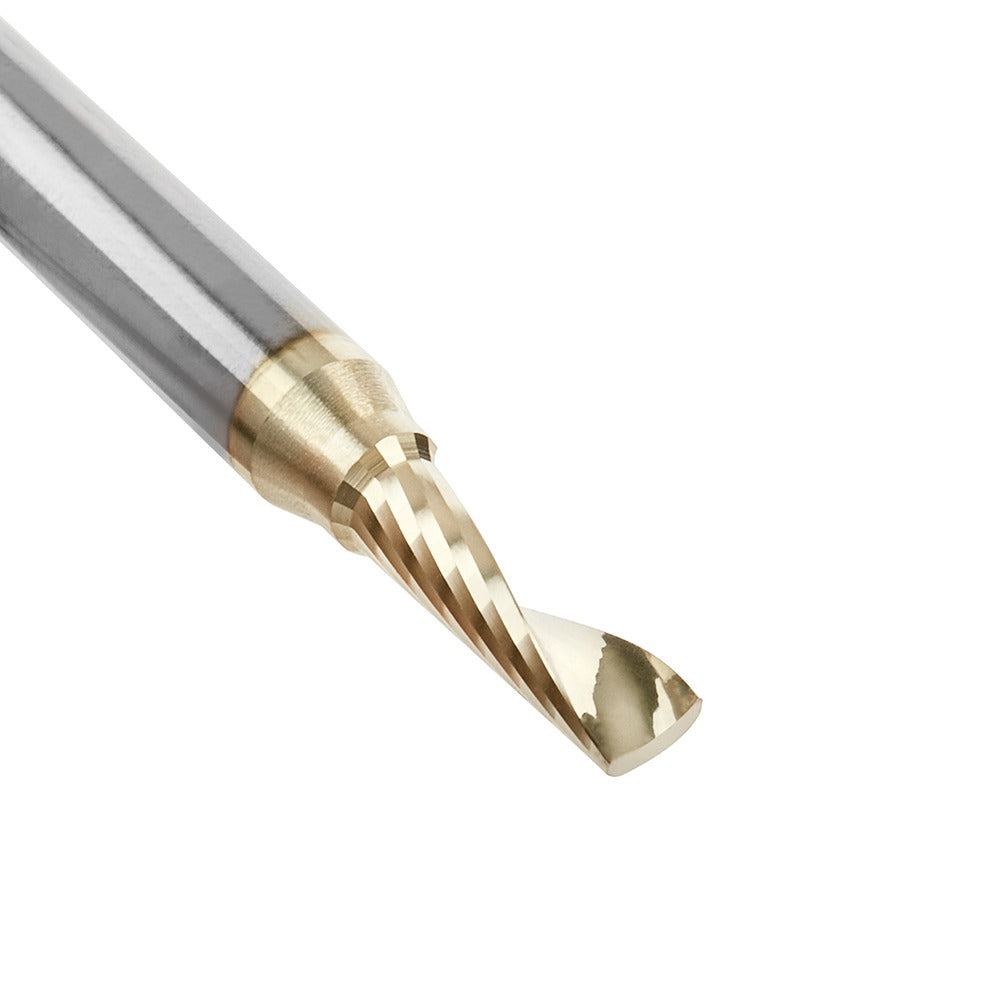 Amana 51478-Z Solid Carbide CNC Spiral 'O' Flute, Aluminum Cutting 3/16" Dia x 5/8" x 1/4" Shank Up-Cut ZrN Coated Router Bit