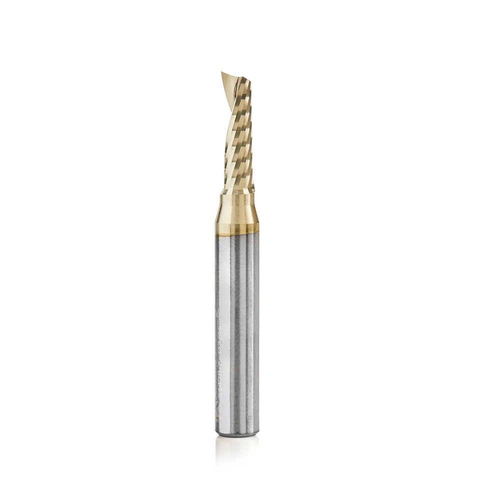 Amana 51478-Z Solid Carbide CNC Spiral 'O' Flute, Aluminum Cutting 3/16" Dia x 5/8" x 1/4" Shank Up-Cut ZrN Coated Router Bit