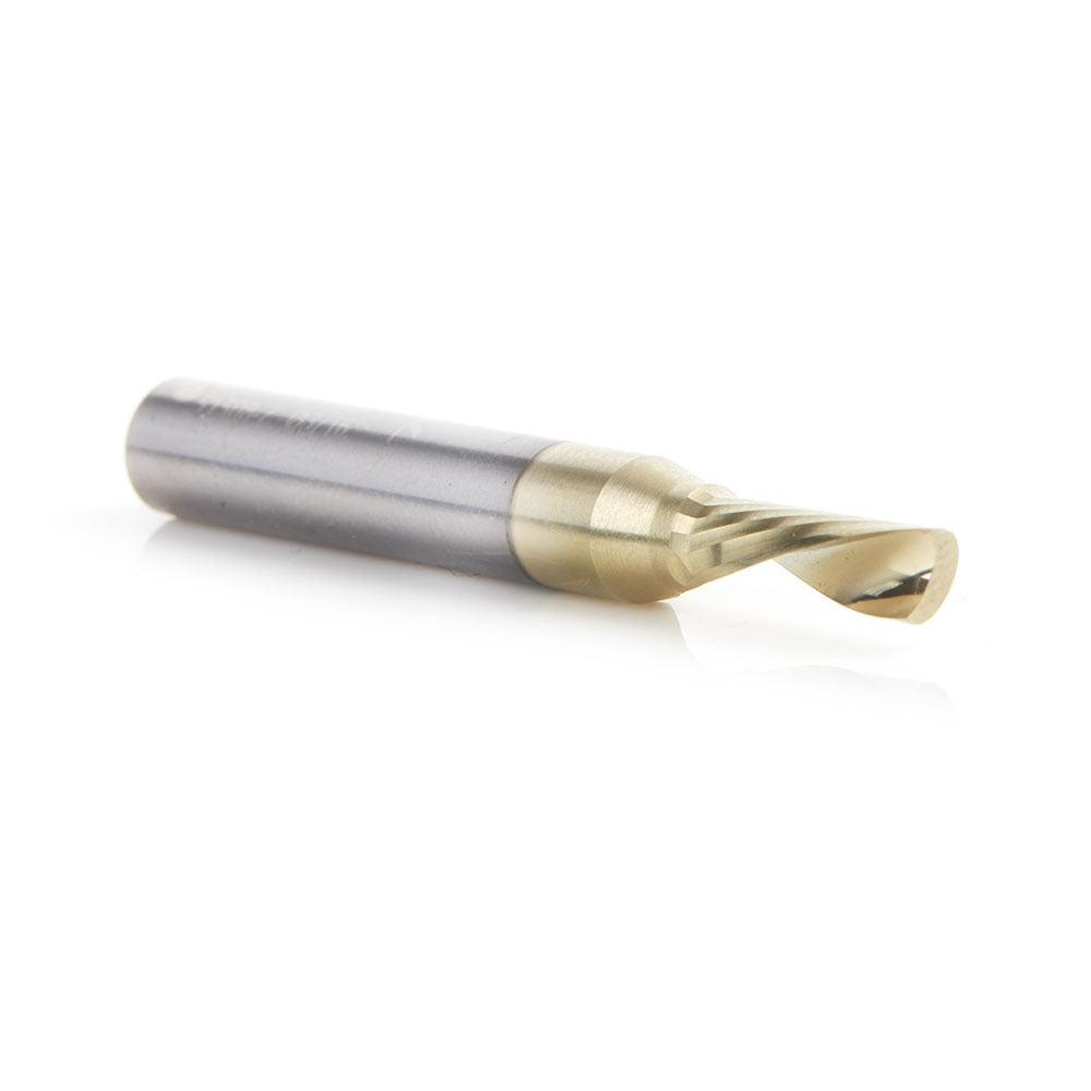 Amana 51508-Z Solid Carbide CNC Spiral 'O' Flute, Aluminum Cutting 3/16" Dia x 1/2" x 1/4" Shank Down-Cut ZrN Coated Router Bit