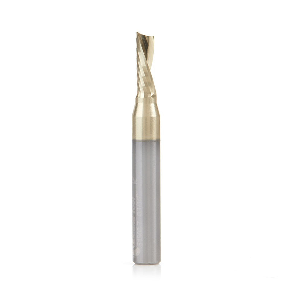 Amana 51508-Z Solid Carbide CNC Spiral 'O' Flute, Aluminum Cutting 3/16" Dia x 1/2" x 1/4" Shank Down-Cut ZrN Coated Router Bit