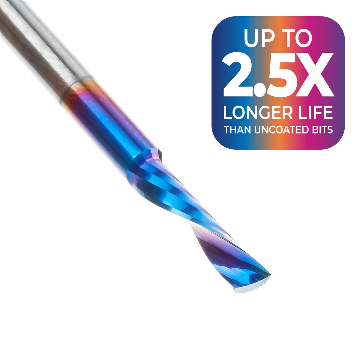 Amana 51510-K Solid Carbide CNC Spektra™ Extreme Tool Life Coated Spiral 'O' Flute, Plastic Cutting 1/8" Dia x 1/2" x 1/8" Shank Down-Cut Design Router Bit