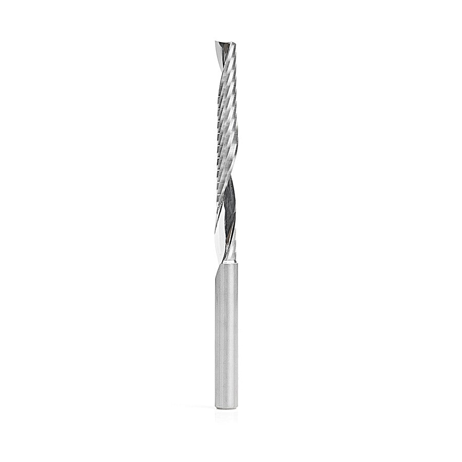 Amana 51646 - Solid Carbide CNC Spiral 'O' Single Flute, Plastic Cutting 1/4 Dia x 2-1/4 x 1/4 Shank x 3-3/4 Inch Long Up-Cut Router Bit