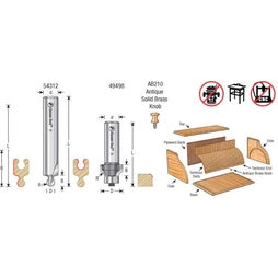 Amana 54314 3-Piece Carbide Tipped Tambour Door / Appliance Garage Door 1/2" Shank Set