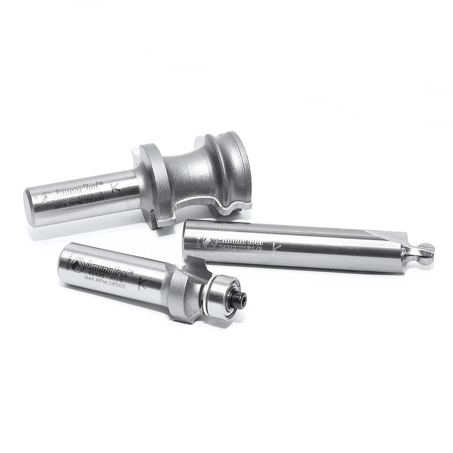 Amana 54314 3-Piece Carbide Tipped Tambour Door / Appliance Garage Door 1/2" Shank Set