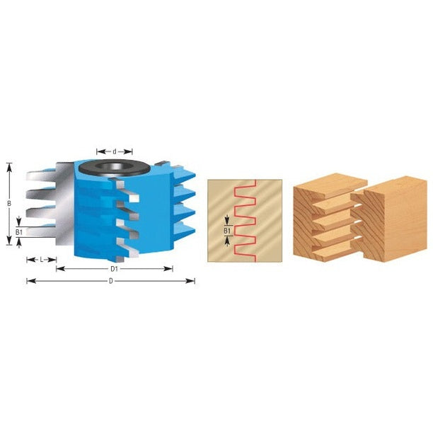 Amana 999 Carbide Tipped 3-Wing Finger Joint 2-7/8" Dia x 1-1/2" x 1/2" & 3/4" Bore