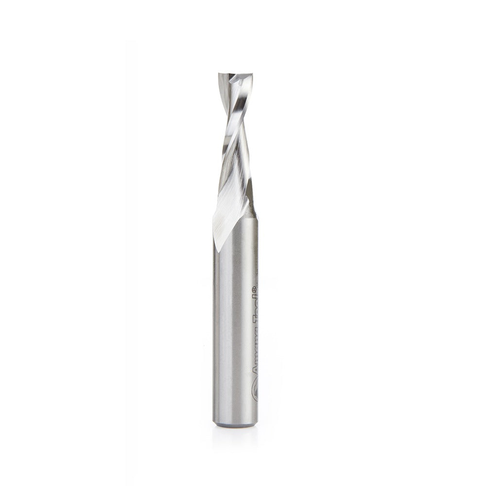 Amana HSS1643 High Speed Steel HSS Double Flute Spiral Aluminum Cutting 3/8" Dia x 1-1/4" x 1/2" Shank Up-Cut Router Bit