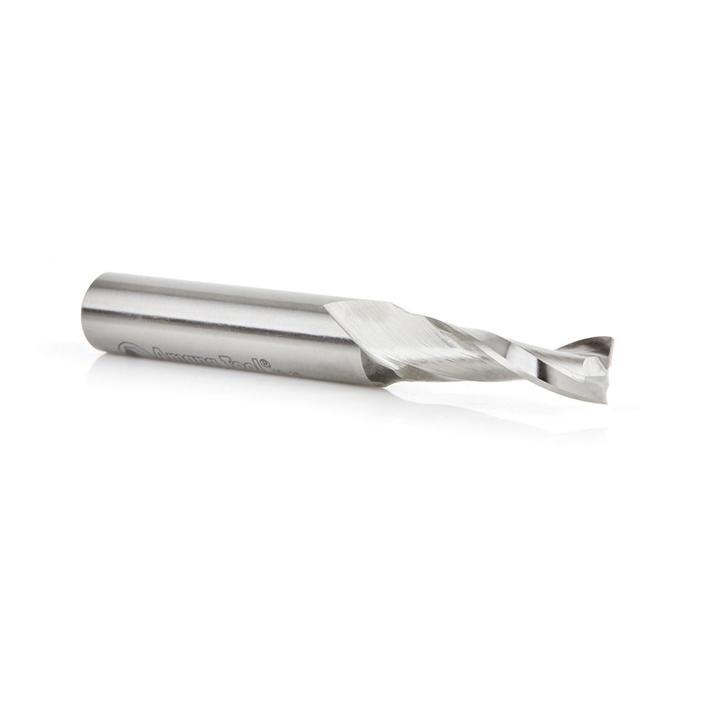 Amana HSS1643 High Speed Steel HSS Double Flute Spiral Aluminum Cutting 3/8" Dia x 1-1/4" x 1/2" Shank Up-Cut Router Bit