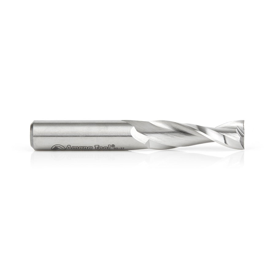 Amana HSS1645 High Speed Steel HSS Double Flute Spiral Aluminum Cutting 1/2" Dia x 1-1/2" x 1/2" Shank Up-Cut Router Bit