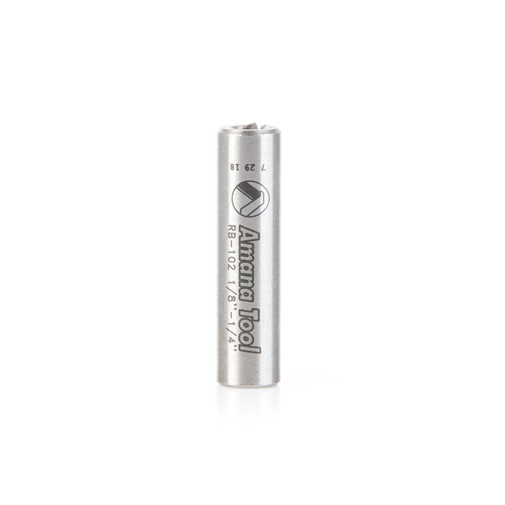 Amana RB-102 High Precision Steel Router Collet Reducer 1/4" Overall Dia x 1/8" Inner Dia x 1" Long