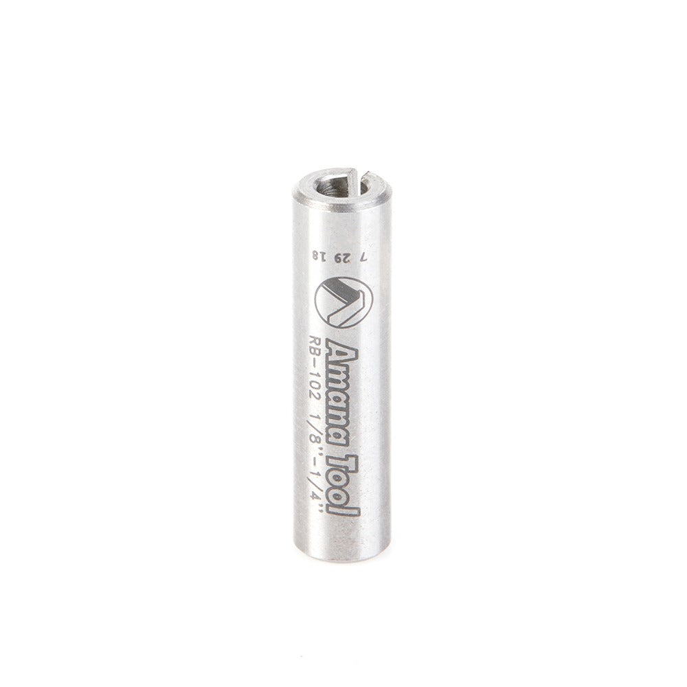Amana RB-102 High Precision Steel Router Collet Reducer 1/4" Overall Dia x 1/8" Inner Dia x 1" Long