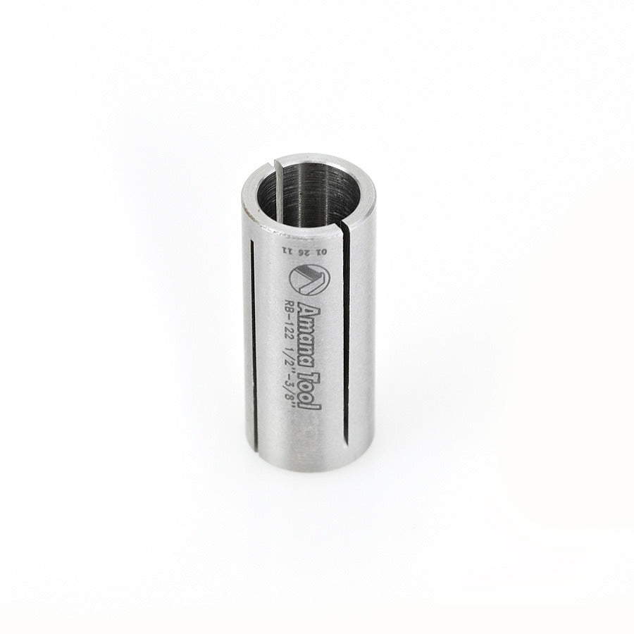 Amana RB-122 High Precision Steel Router Collet Reducer 1/2" Overall Dia x 3/8" Inner Dia x 1-3/16" Long
