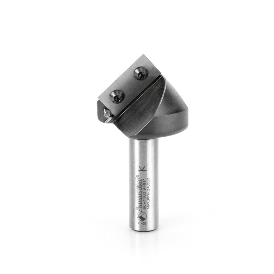 Amana RC-1100 CNC Insert V-Groove 91 Deg x 1-1/2" Dia x 3/4" x 1/2" Shank