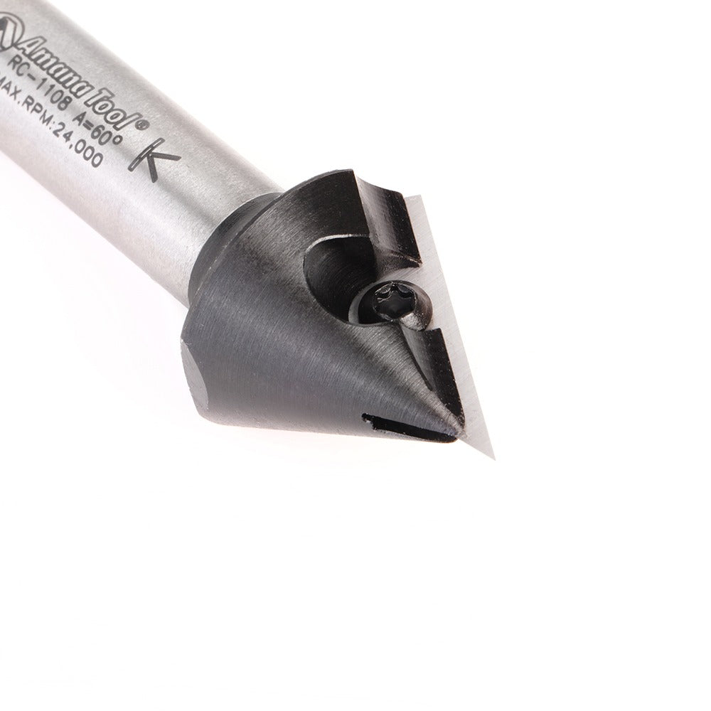 Amana RC-1108 Insert V-Groove 60 Deg x 1-1/16" Dia x 29/32" x 1/2" Shank CNC