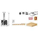 Amana RC-2243 Insert Carbide Mini Spoilboard Surfacing, Rabbeting, Flycutter, Slab Leveler & Surface Planer 1" Dia x 15/32" 12mm x 1/4" Shank Router Bit