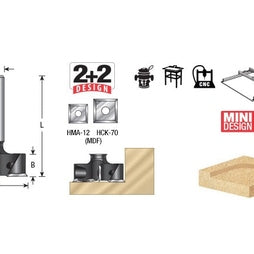 Amana RC-2250 Insert Carbide Mini Spoilboard Surfacing, Rabbeting, Flycutter, Slab Leveler & Surface Planer 2+2 Flute Design 1-1/2" Dia x 1/2" x 1/2" Shank Router Bit