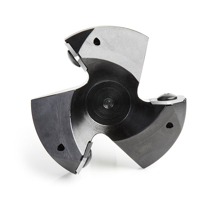 Amana RC-2255 CNC Insert Carbide 3 Wing/Flute Heavy Duty Spoilboard Plunging, Surfacing, Planing, Flycutter & Slab Leveler 2-1/2" Dia x 53/64" x 1/2" Shank Router Bit