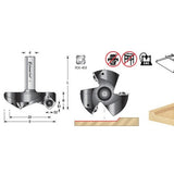 Amana RC-2255 CNC Insert Carbide 3 Wing/Flute Heavy Duty Spoilboard Plunging, Surfacing, Planing, Flycutter & Slab Leveler 2-1/2" Dia x 53/64" x 1/2" Shank Router Bit