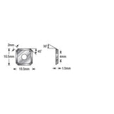 Amana RCK-453 Solid Carbide 4 Cutting Edges Insert Knife MDF, Fiberboard 10.5 x 10.5 x 1.5mm x 45 Degree Angle