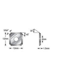 Amana RCK-457 Solid Carbide 4 Cutting Edges Insert Knife General Purpose Wood, Chipboard, Plywood 12 x 12 x 1.5mm x 45 Degree Angle