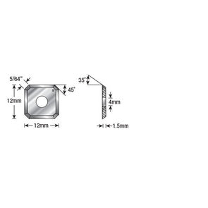 Amana RCK-457 Solid Carbide 4 Cutting Edges Insert Knife General Purpose Wood, Chipboard, Plywood 12 x 12 x 1.5mm x 45 Degree Angle