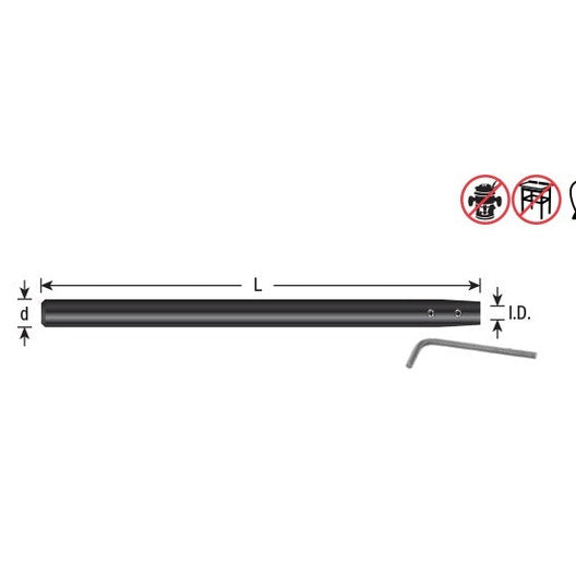 Amana TE-130 CNC Narrow Reach Tool Holder Extension 1/4" Shank, 4" Length, 1/8" Inner Dia.