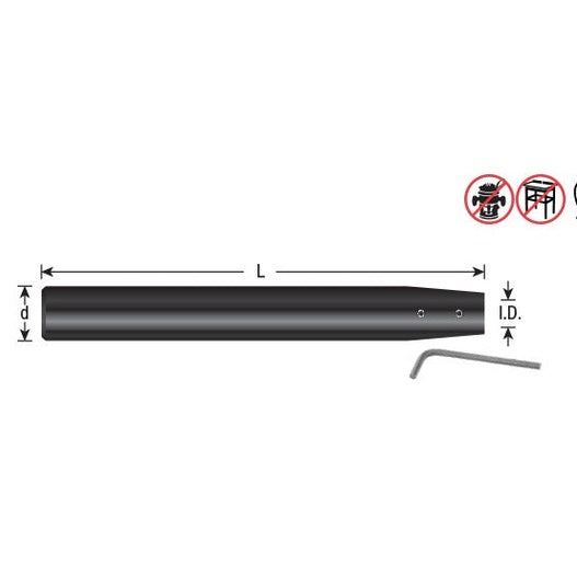 Amana TE-134 CNC Narrow Reach Tool Holder Extension 1/2" Shank, 4" Length, 1/4" Inner Dia.