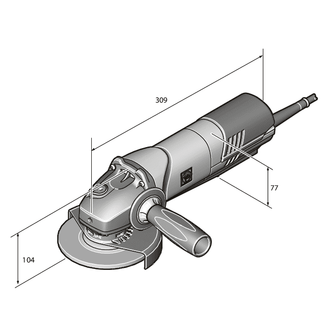 CG 10-115 PDE Angle Grinder 4-1/2 in. Paddle Switch 120V