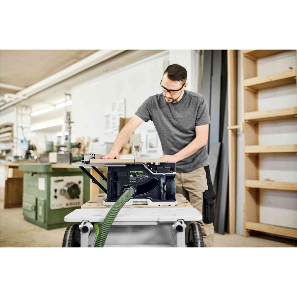 Overview of the amazing new Festool cordless CSC SYS 50 slide table saw  #festool #woodworking #tools