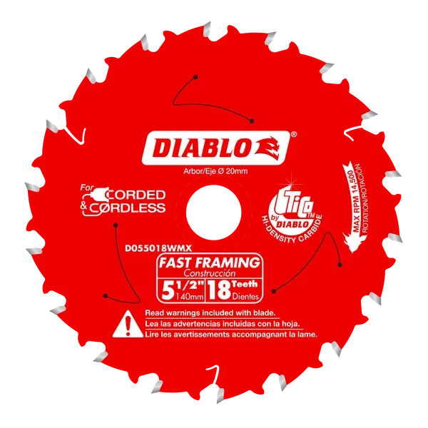 Diablo D055018WMX 5-1/2" x 18-Teeth Fast Framing Saw Blade for Wood