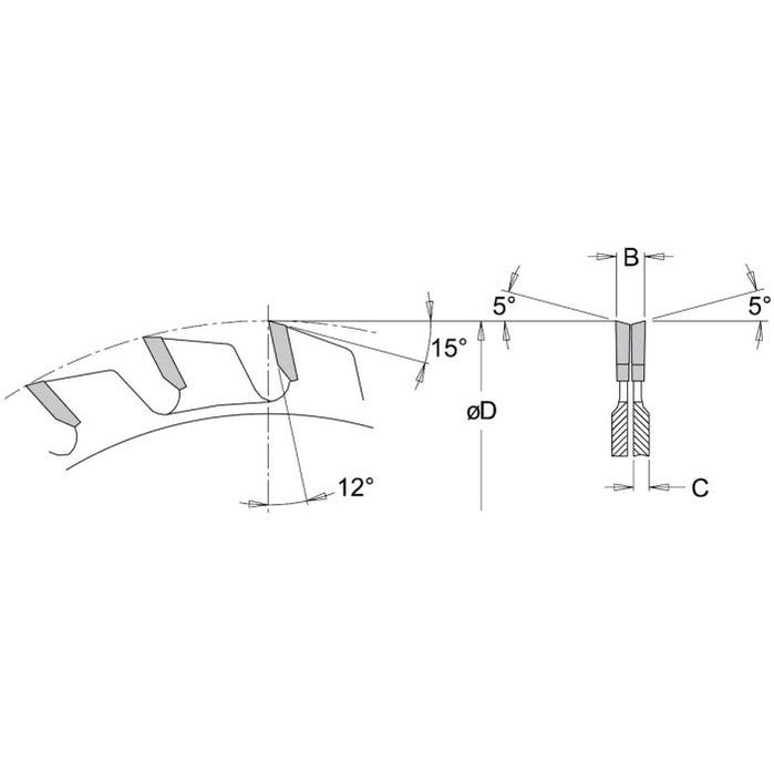 Dimar 100ADJ - 100mm Dia, Carbide Tipped, Adjustable Scoring Blade, 2x12 Teeth, ATB, Replacement Part