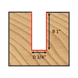 Dimar 107R8-19 3/4" Dia, Carbide Tipped, Straight Bit, 2 Flute, 1/2" Shank, 2-5/8" Length