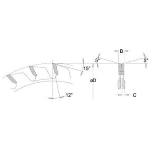 Dimar 125-2-20SCOR - 125mm Dia, Carbide Tipped, Split Type Scoring Saw Blade, 2.8mm - 3.6mm Kerf, 2x12 Teeth, ATB