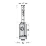 Dimar 1RL4-12 1/2" Dia, Carbide Inserts, Flush Trim Bit, 2 Flutes, 1/4" Shank, 2 7/16" Length