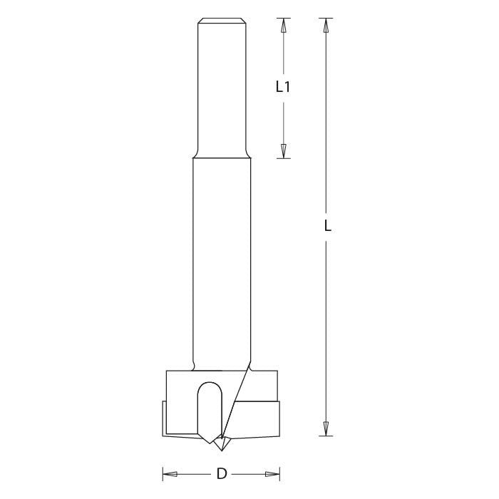 Dimar 203B-21 21mm Dia, Carbide Tipped, Boring Bit, Long, RH, 10mm Shank, 90mm Length